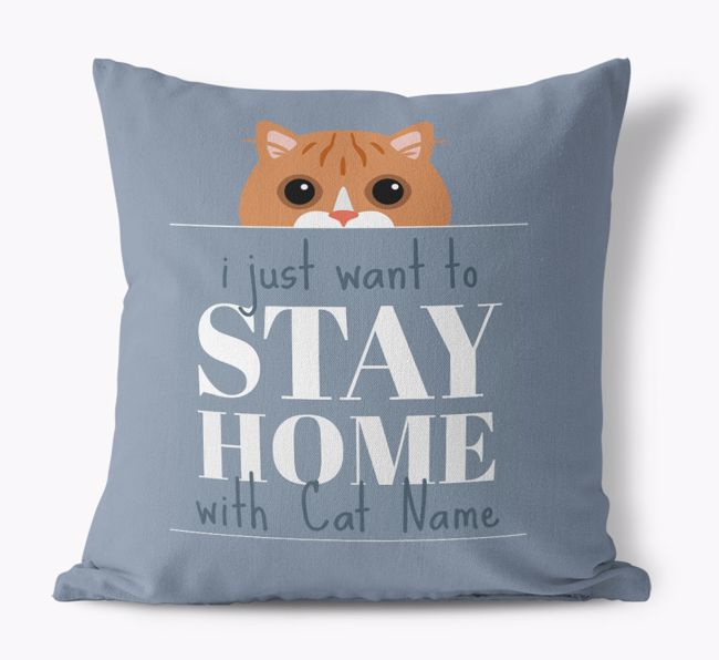 Stay Home With {dogsName}: Personalised {breedCommonName} Soft Touch Cushion